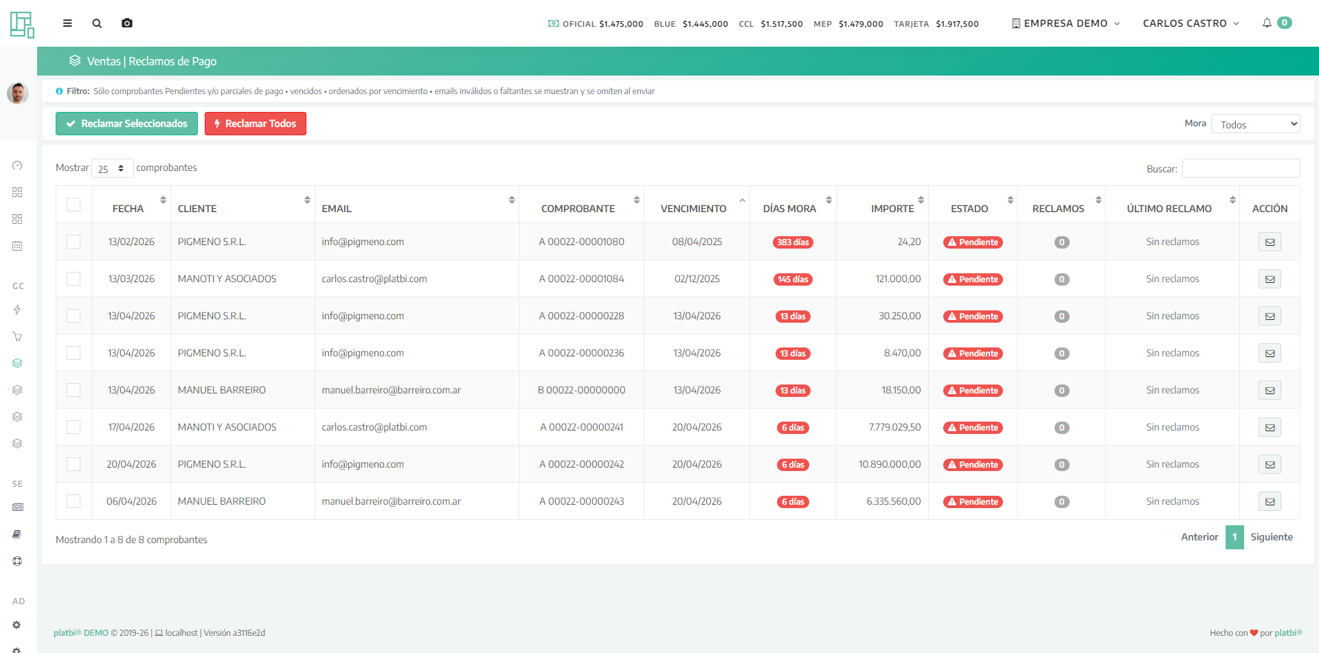 Automatizá el seguimiento de saldos pendientes.